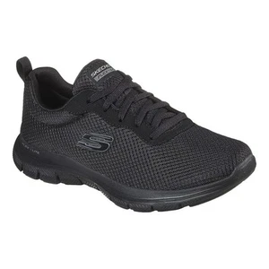 Sneakers/Scarpe da ginnastica Sketchers Flex Appeal 4.0 nere con lacci. Taglia 7,5 Nuova! - Foto 1 di 20