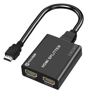 HDMI Splitter 1 in 2 Out - 4K@30Hz HDMI Splitter for Full HD 1080P 3D (1 Sour... - Picture 1 of 6