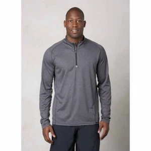 Prana MENS Orion Quarter Zip Athletic Pullover Shirt Gray Size XL - Picture 1 of 8