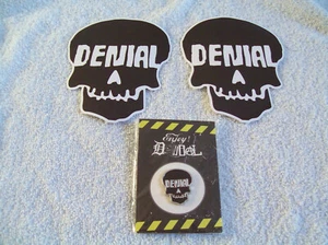 Artist " DENIAL " Skull Lapel Pin & 2) Skull Adhesive Stickers EXCELLENT - Bild 1 von 8