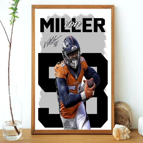 Von Miller Denver Broncos 2022 unframed poster gift for father, grandfather,dad Cover