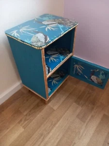 Upcycled vintage Lloyd Loom style small cabinet, bedside etc. - Picture 1 of 3