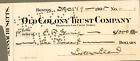 1905 Check Old Colony Trust Co. Bank Boston MA Signed Lester Leland Handwritten