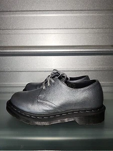 Dr. Martens 24983 Leather Steel Metallic Silver Size 5 Women Chunky Oxford Shoes - Picture 1 of 6