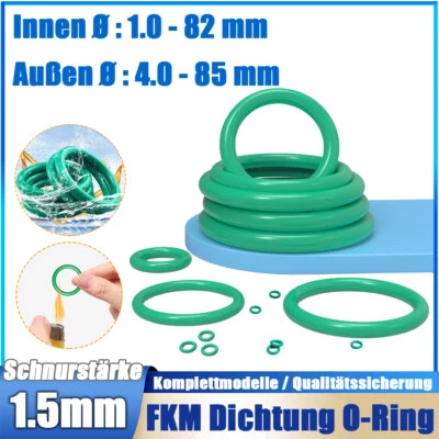 GOO BETTER O-Ring 1-82 mm Schnurstärke 1,5 mm DIN-3771 FKM 80 Dichtring Oring Nullring
