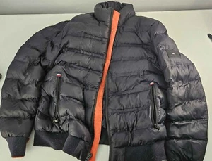 Tommy Hilfiger schwarze gesteppte gefütterte Jacke durchgehender Reißverschluss Herren Größe Large - Bild 1 von 5