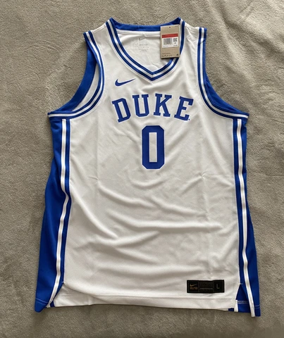 NWT Nike Blue Devils Duke White #0 Basketball Large Jersey Retro Tatum Cover