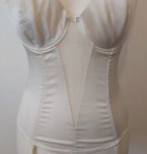 Cream Corset Bustier Burlesque Basque Lace Suspenders cream lingerie S XS 8 32A