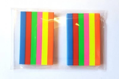 Rainbow Eraser Quality Bright Beautiful Eraser Kids Party Bag School  x 2 in bag - Image 1 of 4