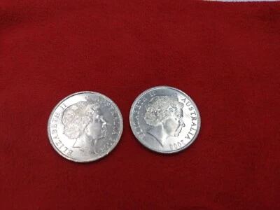 (2) "2008"  .10 Cent Coins from Australia   - Image 1 of 2