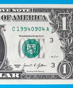 1994 September 4 : C 19940904 A BIRTHDAY Note $1 One Dollar Bill *UNC* - Picture 1 of 3