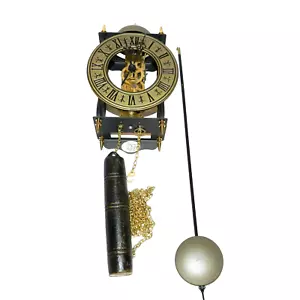Vintage TEMPUS FUGIT Mechanical Skeleton Wall Clock West Germany Weighted - Picture 1 of 19