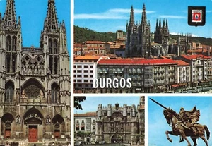 Postcard Spain Burgos 4 Views of Cathedral c. 1977 - Picture 1 of 2