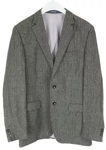 BENVENUTO Paolo Blazer Men's EU 53 Linen Pinstriped Lined Single Breasted - Picture 1 of 9