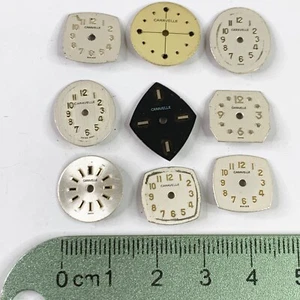 9 Caravelle Watch Faces Dials Distressed Steampunk Parts Watchmaker Lot Small - Picture 1 of 7
