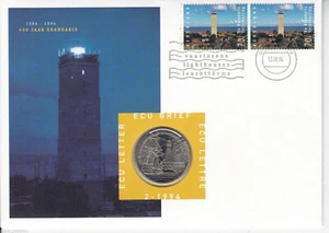 Netherlands - “400 YEARS OF BRANDARIS LIGHTHOUSE” ECU Coin Cover PNC 1994 - Picture 1 of 11