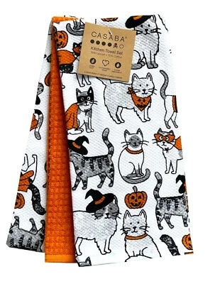 Casaba 3 piezas Juego de toallas de cocina gatos en Halloween disfraces de otoño calabazas nuevo con etiquetas Foto 1 de 4