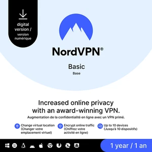NordVPN Basic, 10 Devices, 1-Year, Premium VPN Software, Digital Code - Picture 1 of 8