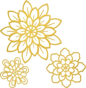 3 Pieces Metal Flowers Wall Decoration, Metal Rustic Wall Art Farmhouse Multiple - Picture 1 of 7