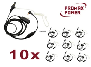 10x Premium 2-Wire Acoustic PTT Earpiece for Motorola Radios SL300 SL3500 SL7550 - Picture 1 of 12