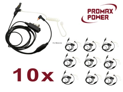 10x Premium 2-Wire Acoustic PTT Earpiece for Motorola Radios SL300 SL3500 SL7550 - Image 1 of 4
