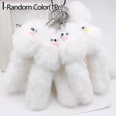 Animals Key Ring Faux Fox Plush Key Chain Fur Fluffy Pendant Keyring Accessory - Image 1 of 4