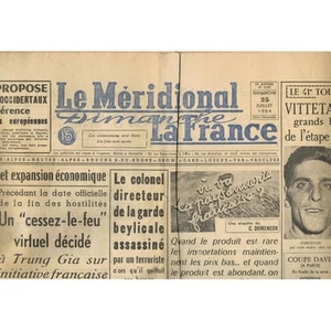 Le MÉRIDIONAL 25 jUILLET 1954 Le VIGAN VALLERAUGUE SAUVE MONTCLUS SANILHAC AVÈZE - Picture 1 of 11