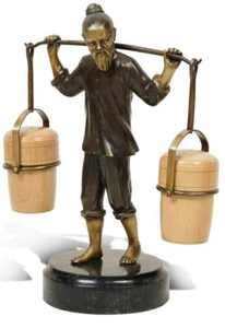 Classic Brass Chinese farmer Balancing Act Condiment Dispenser by Maitland Smith - Picture 1 of 12