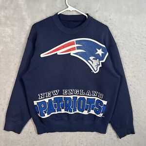 A1 VTG 90s New England Patriots Sweater Adult Medium Blue Crewneck Sweatshirt