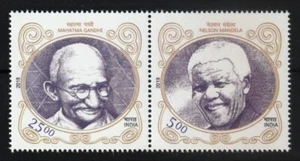 India 2018 Joint Issue with South Africa 2v, Mahatma Gandhi, Nelson Mandela - Picture 1 of 1