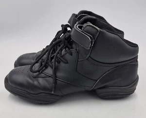 Capezio Dance Shoes Hi Top Leather Split Sole Excon Black UK Size 5 - Picture 1 of 10
