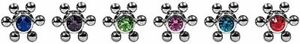 Lot Of 6 Tongue Rings Barbells Surgical steel Flowers 14g