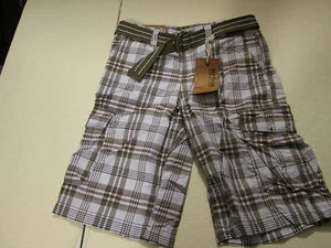 URBAN PIPELINE PLAID CARGO SHORTS BOYS SIZE 8 HUSKY WITH BELT  NWT - Picture 1 of 2