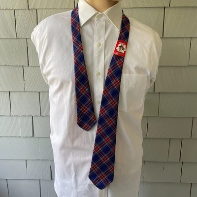 50-х годов винтажный новый с Ярлыками Melbroke синий красный золото 100% шерсти «Макбет» галстук 50 x 3,5 - Изображение 1 из 4