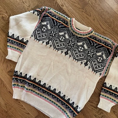Dale of Norway Nordic Wool Sweater Mens L Vintage Ski Snowflake Crewneck READ - Image 1 of 4