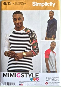 SIMPLICITY PATTERN 8613 KNIT TOPS MENS SIZES XS S M L XL UNCUT FF - Picture 1 of 2