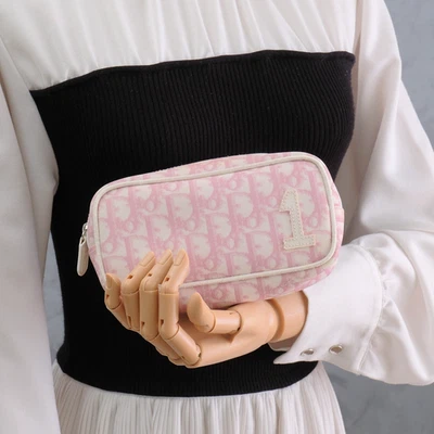 Christian Dior Trotter No.1 Bolsa Maquillaje Cosméticos Bolso Cartera PVC Rosa Foto 1 de 4