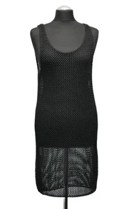 Gin Fizz Knitted Dress 38 Black Uni Netz-Strick 100% Viscose - Picture 1 of 5