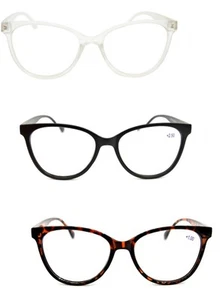 Cat Eye Oversized Reading Glasses Retro 1950/60s Metal Hinges in 3 Colours DX61 - Picture 1 of 15