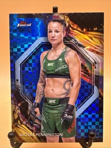 2024 Topps Finest UFC Uncommon Blue X-Fractor Checkerboard Raquel Pennington /75 - Picture 1 of 7