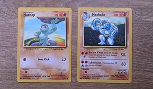 Base Set PSA Ready Machop 52/102 & Machoke 34/102 Pokémon 1999 - Picture 1 of 2