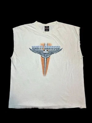 Vintage 1999 Harley Davidson Shirt Eagle Motor Graphic Cut Off T Size XXL Biker - Image 1 of 4