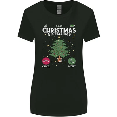 Noël Appelle T-Shirt Amusant Xmas Pour Femmes À Coupe Large - Photo 1/2