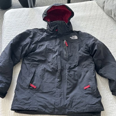 Chaqueta The Northface HyVent Niños L (14-16) 3 en 1 Negro CAPUCHA Invierno Esquí Foto 1 de 4