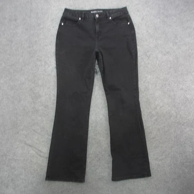 Pantalones de mezclilla elásticos Style & Co para mujer 12 largos negros con curvas bootcut Foto 1 de 4