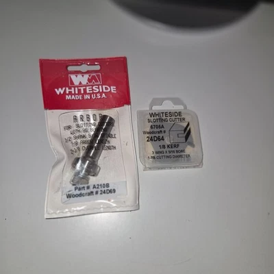 WHITESIDE Slotting Cutter Set Arbor #A210B & 3-Wing Slotting Cutter #6705A - Image 1 of 4