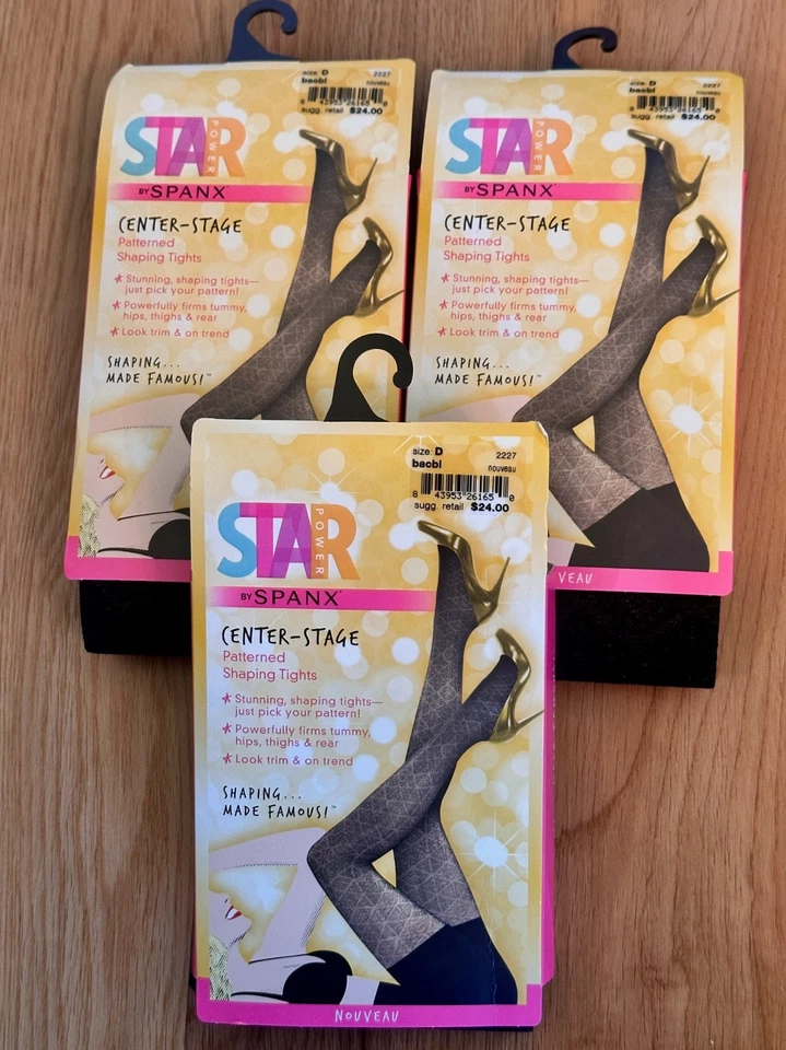 SPANX STAR POWER NOUVEAU SHAPING TIGHTS Size D BACKDROP BLACK