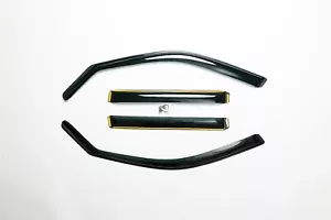 4PCS WIND RAIN TINTED BLACK DEFLECTORS WINDOW SHEILD FOR BMW X5 E70 - IE11 - Picture 1 of 10