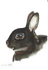 ACEO Original Watercolor Painting 2.5&quot;x3.5&quot;  Bunny Rabbit Pet Portrait