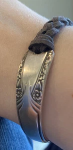 1940’s Vintage Silver Plated Utensil Bracelet Talisman Artisan Jewelry Magnetic - Picture 1 of 7